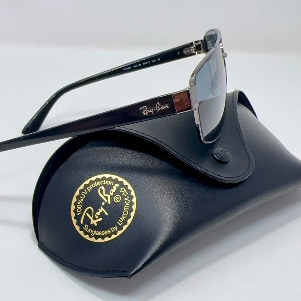 Ray-Ban RB3687 004/58 Polarized Sunglasses 58mm Gunmetal Blue Lens W/Case Italy